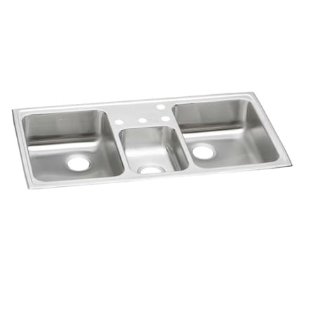 Elkay Pacemaker Stainless Steel 43 X 22 X 7-1/8 Triple Bowl Top Mount Sink PSMR43226